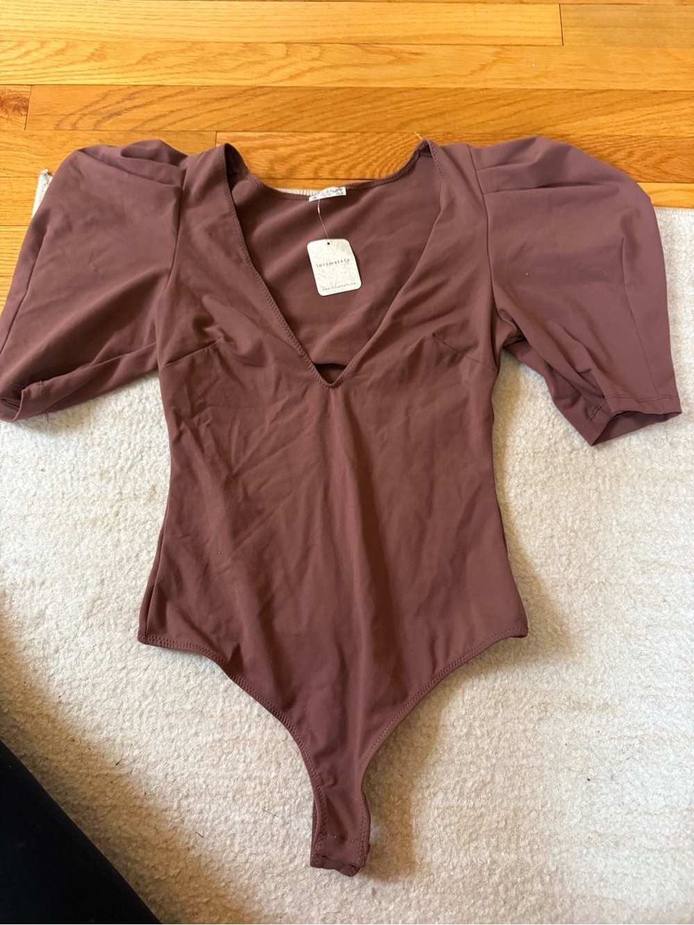 Free People Intimates -Brown V-Neck Bodysuit
